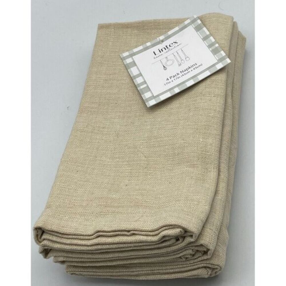 Lintex Home Collection Napkins Set (s) of 4 Coco‎ Natural 17 x 17